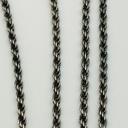 Italy, Sterling Silver Rope Chain Necklace, 7.52 G