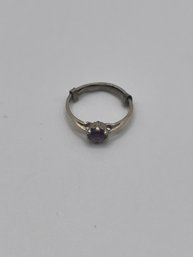 Sterling Ring With Purple Stone 1.18g    Sz.3