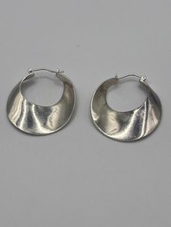 Sterling Metal Thick Hoop Earrings 11.69g