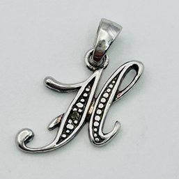 RJ Sterling Silver M Pendant 1.06 G