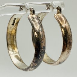 ARTIE YELLOWHORSE, Sterling Silver Hoop Earrings, 12.72 G