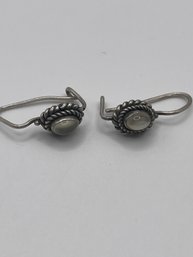 Sterling Drop Earrings With Opaque Stones 2.90g