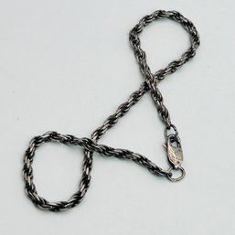 Sterling Silver Rope Chain Vintage Bracelet 4.82 G