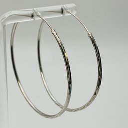 Sterling Silver Hoop Earrings, 3.10 G