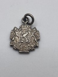 Sterling Coat Of Arms Charm Pendant 3.29g