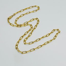 YOM Italy, Sterling Silver Gold Colored Paperclip Chain 9.76