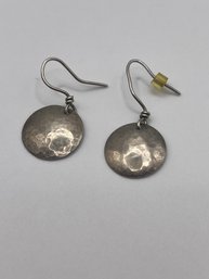 Sterling Disc Shaped Dangle Earrings 1.79g