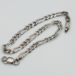 Italy, Sterling Silver Figaro Chain Bracelet 4.32 G