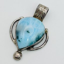 LARIMAR Blue Sterling Silver Pendant 6.24 G