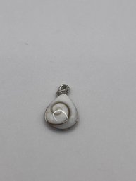 Sterling Lunite Spiral Stone Charm 1.5g