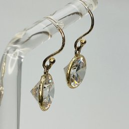 RHINESTONE, Sterling Silver Dangle Earrings, 2.46 G