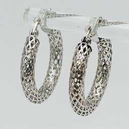 PC Sterling  Silver Hinge Hoops 2.48 G