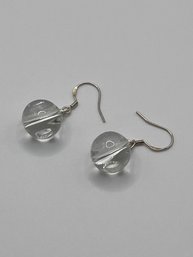 Sterling Earrings With Clear Bead 4.66g
