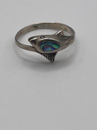 Sterling Dolphin Ring With Oil Spill Design  2.0g   Sz. 6.5