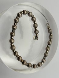 ITALY Sterling Silver Alternating Side Beads Bracelet. 7.49g