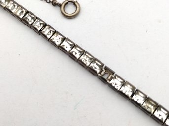 Art Deco Rhinestone Sterling Silver Cocktail Bracelet As Is