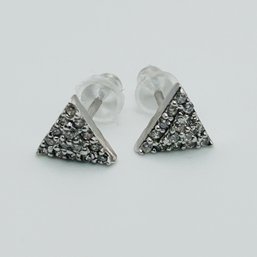 Sterling Silver Triangle Stud Earrings .79 G