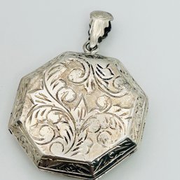 Sterling Silver Large Locket Pendant 12.32 G