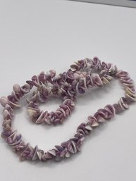 Vintage 15' Hawaiian Purple Luhuanus Curly Shell Necklace   33.00g
