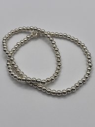 Sterling Beaded Ball Necklace  28.27g   18'long