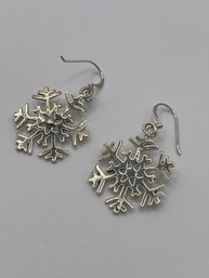 Sterling Snowflake Earrings  4.57g