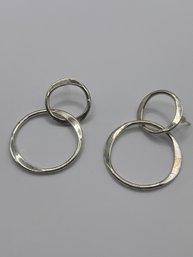 Sterling Double Hoop Earrings  13.11g