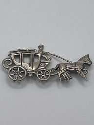 Sterling Horse And Stagecoach Brooch  4.53g