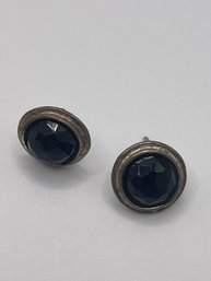 Sterling Earrings With Black Center  4.15g