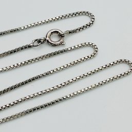 Sterling Silver Box Chain Necklace, 2.88 G