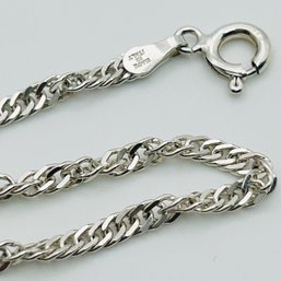 MILOR Italy, Sterling Silver Twisted Curb Chain Bracelet 2.48 G