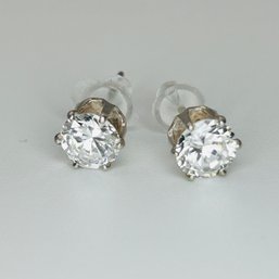 Rhinestones Sterling Silver Studs .78 G