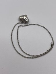 Sterling Chain With Heart Charm  2.13g   10'long