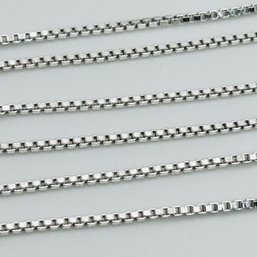 FAS, Italy, Sterling Silver Box Chain Long Necklace, 6.06 G