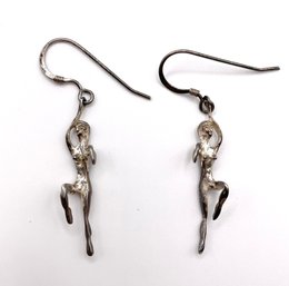 Sterling Dancing Ballerina Hook Earrings 3g