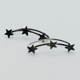 Sterling Silver Threaded Star Earrings .9 G