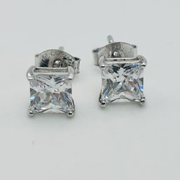 IBB Rhinestones Sterling Silver  Stud Earrings 1.06 G