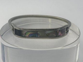 Sterling Silver  Bracelet Made In Mexico With Multicolored Stone Design 14.24g