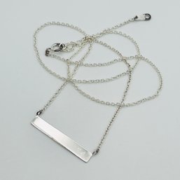 CN Sterling, Silver Cable Chain Bar Pendant Necklace 2.03 G