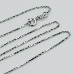 Sterling Silver Box Chain Necklace, 1.65 G