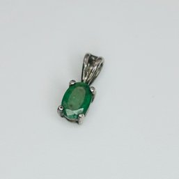 Green, Garnet Sterling Silver Pendant .46