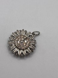 Sunflower Shaped Sterling Pendant That Opens With Saying 'you Are My Sunshine'   6.71g