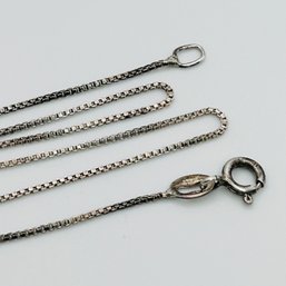 Italy, Sterling Silver Box Chain Necklace, 2.05 G