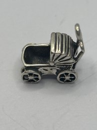 Sterling Silver Baby Carriage Pendant 2.71 G