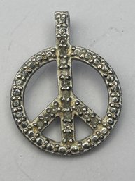 Sterling Silver, Peace, Sign, Pendant, Engraved, CI And SS 3.28 G