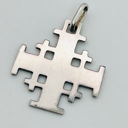 Italy Sterling Silver Jerusalem Cross Pendant 3.04 G