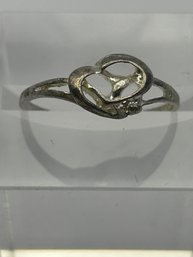 Sterling Silver Ring With Lovely Detail Size 9, 1.28 G