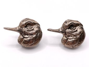 Sterling Clip On Bird Earrings 8.5g