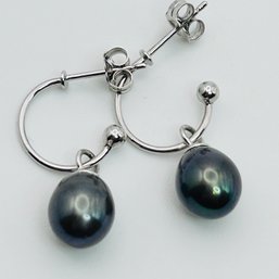 MF Tahitian, Pearl Dangle Earrings 3.11 G