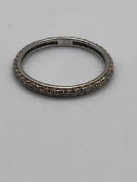 Petite Sterling Band With Clear Gems   0.92g