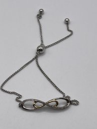 Sterling Endless Love Double Infinity Knot Bracelet  4.29g
